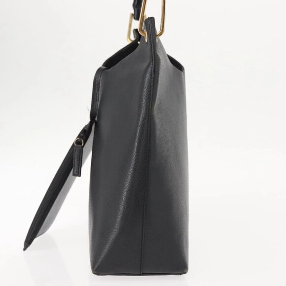 GUCCI Bamboo Shoulder Bag Leather Black Gold 001 2113 1880 Auth 147949 - Picture 6 of 16